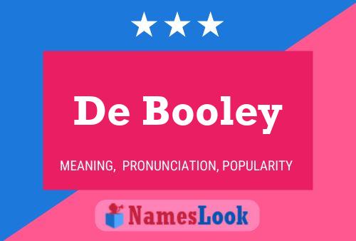 Affiche de nom De Booley