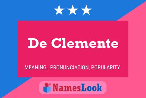 Affiche de nom De Clemente