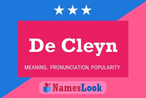 Affiche de nom De Cleyn