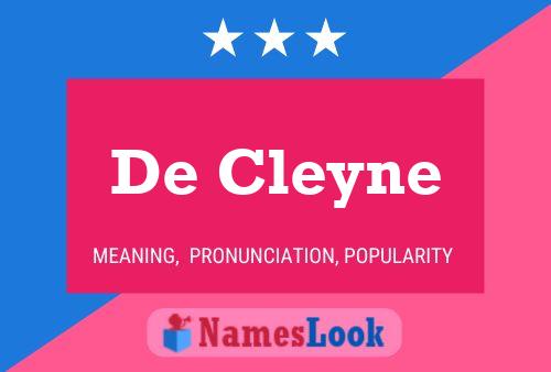 Affiche de nom De Cleyne