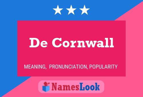 Affiche de nom De Cornwall