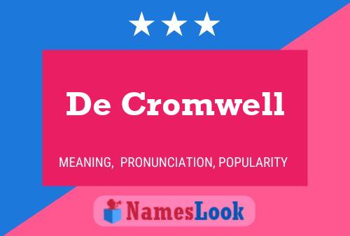 Affiche de nom De Cromwell