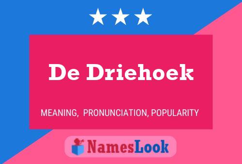 Affiche de nom De Driehoek