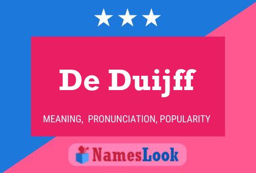 Affiche de nom De Duijff