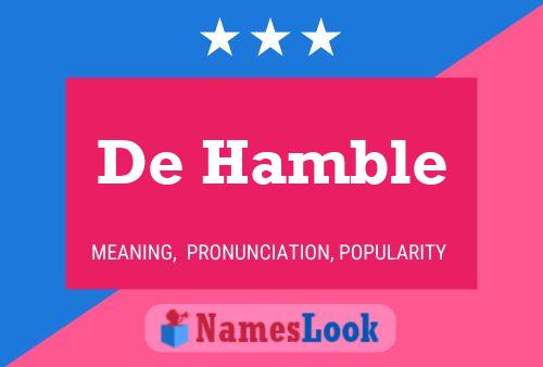 Affiche de nom De Hamble