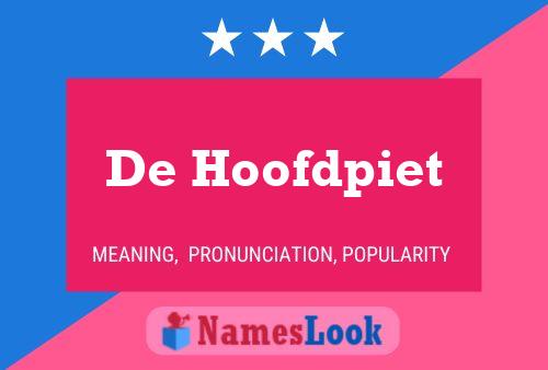 Affiche de nom De Hoofdpiet