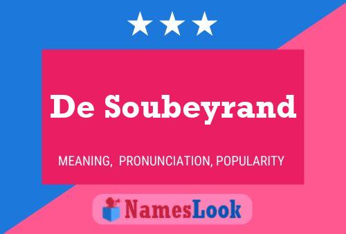 Affiche de nom De Soubeyrand