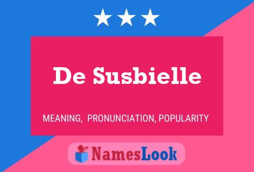 Affiche de nom De Susbielle