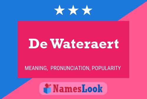 Affiche de nom De Wateraert