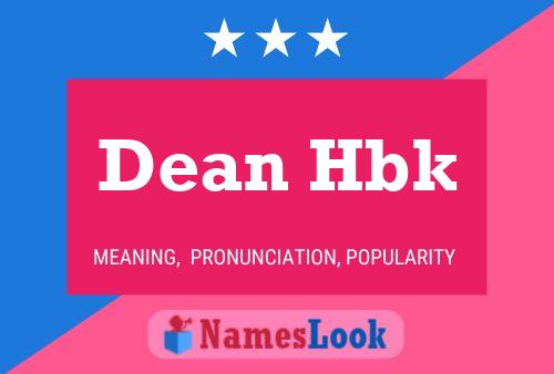 Affiche de nom Dean Hbk