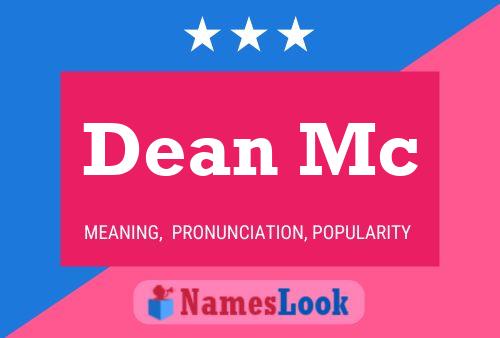 Affiche de nom Dean Mc