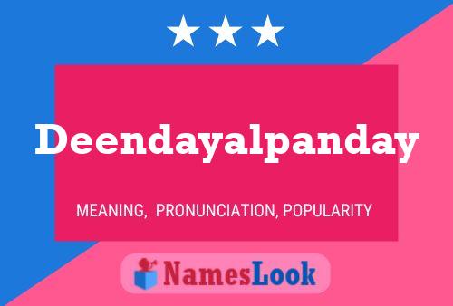 Affiche de nom Deendayalpanday