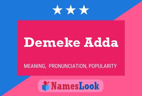 Affiche de nom Demeke Adda