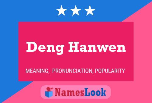 Affiche de nom Deng Hanwen