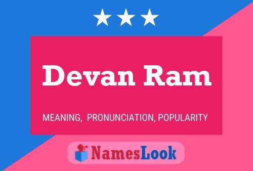 Affiche de nom Devan Ram