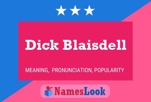 Affiche de nom Dick Blaisdell