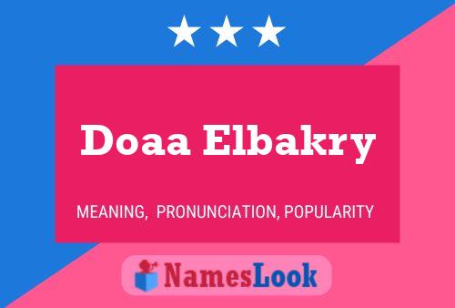 Affiche de nom Doaa Elbakry