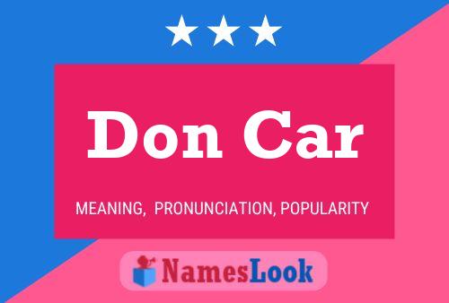 Affiche de nom Don Car