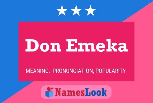 Affiche de nom Don Emeka