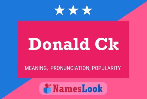 Affiche de nom Donald Ck