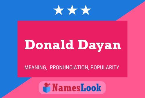 Affiche de nom Donald Dayan