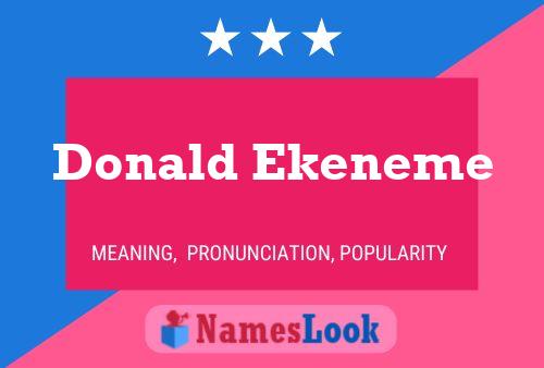 Affiche de nom Donald Ekeneme