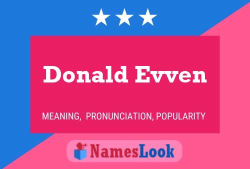 Affiche de nom Donald Evven