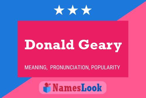 Affiche de nom Donald Geary