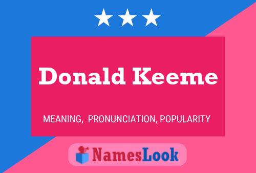 Affiche de nom Donald Keeme