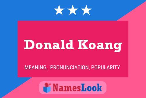 Affiche de nom Donald Koang