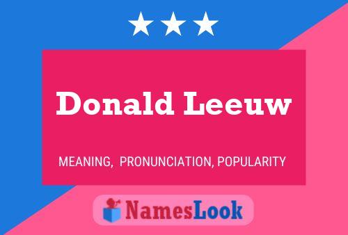 Affiche de nom Donald Leeuw