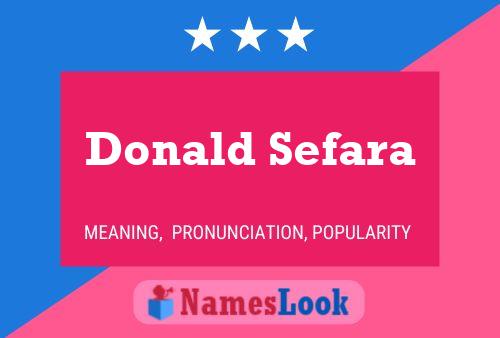 Affiche de nom Donald Sefara