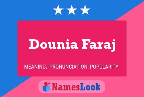 Affiche de nom Dounia Faraj