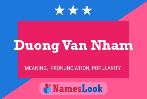 Affiche de nom Duong Van Nham