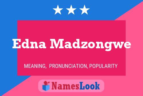 Affiche de nom Edna Madzongwe