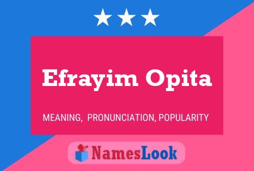 Affiche de nom Efrayim Opita