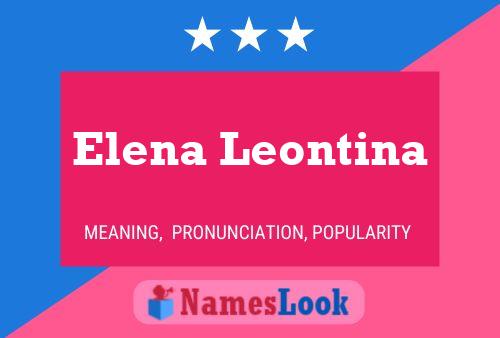 Affiche de nom Elena Leontina