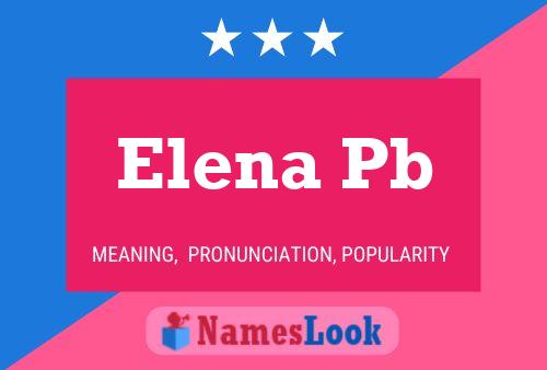 Affiche de nom Elena Pb