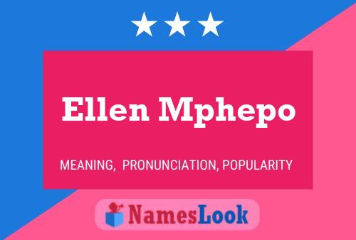 Affiche de nom Ellen Mphepo