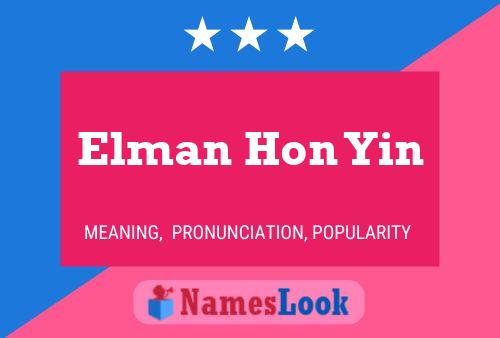 Affiche de nom Elman Hon Yin