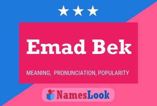 Affiche de nom Emad Bek