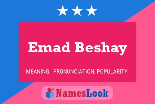 Affiche de nom Emad Beshay