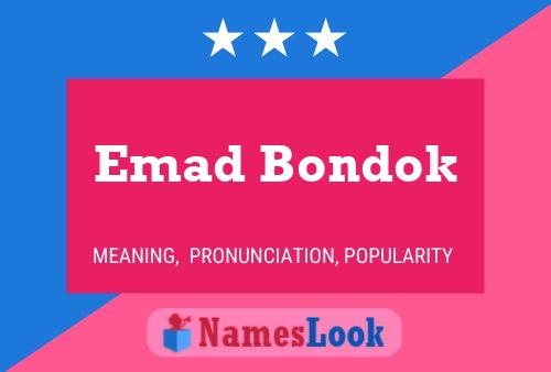 Affiche de nom Emad Bondok