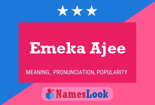 Affiche de nom Emeka Ajee