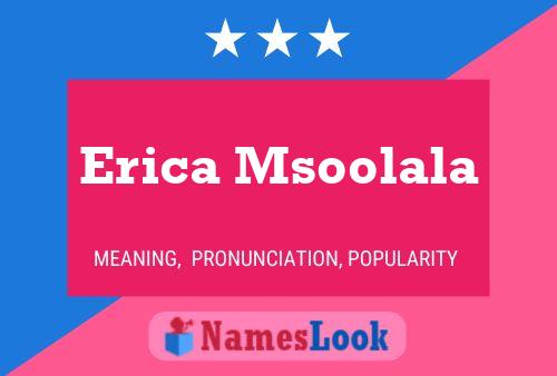 Affiche de nom Erica Msoolala