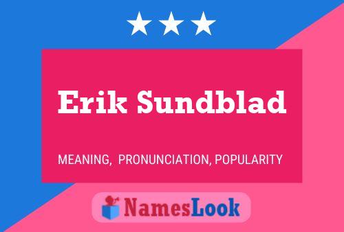 Affiche de nom Erik Sundblad