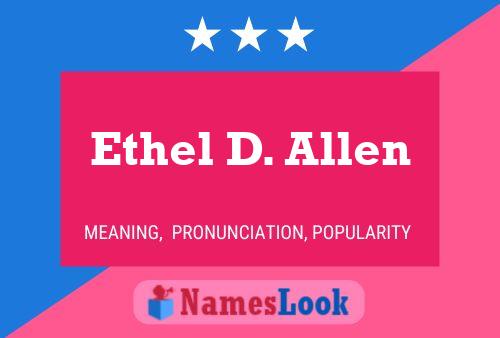 Affiche de nom Ethel D. Allen