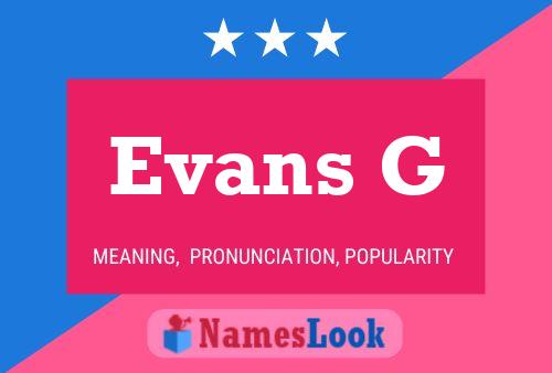 Affiche de nom Evans G