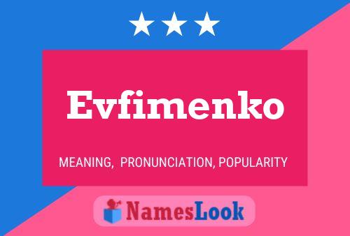 Affiche de nom Evfimenko