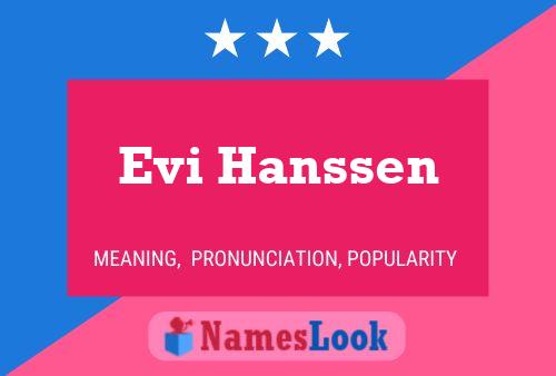 Affiche de nom Evi Hanssen